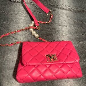 Pink Quilted Crossbody Bag